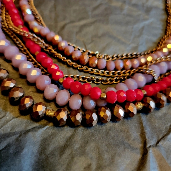 Soft Surroundings Purple and Red Layered Necklas - Picture 2 of 4
